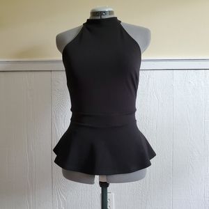 Black Top 10 Peplum Top